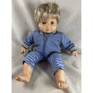American Girl 15" Bitty Baby Twin Boy Doll Blonde Blue Eyes Tagged Track Outfit